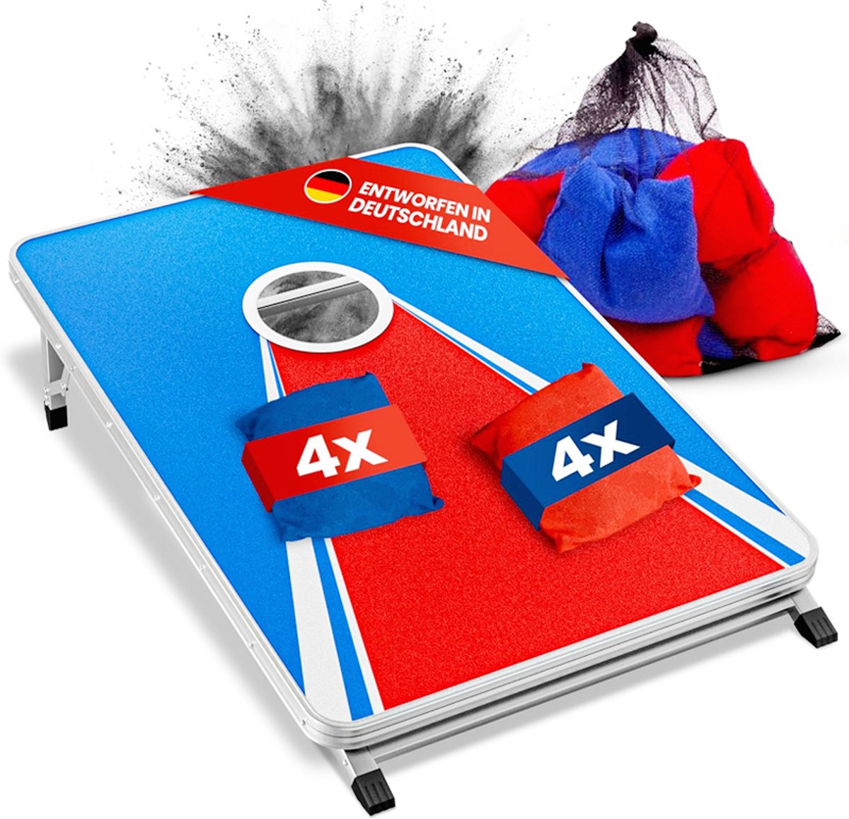 Officieel Cornhole Spel 11-delige Set - Amerikaanse Traditie Voor Buiten | Tuinspellen & Gooi Spellen In Rood En Blauw